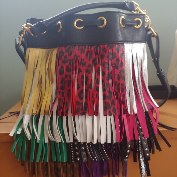 Saint Laurent YSL Multi Color Fringe Purse - Picture 3 of 8
